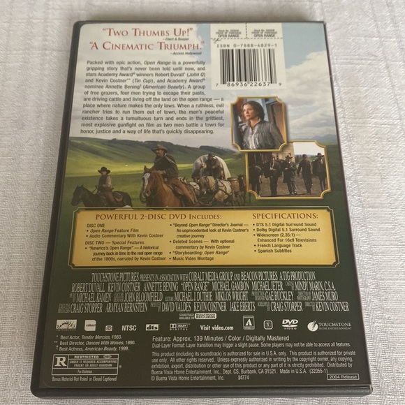 🎬PRICING🎬 Open Range 2-Disc DVD with Robert Duvall, Kevin Costner & A. Benning - Picture 7 of 10
